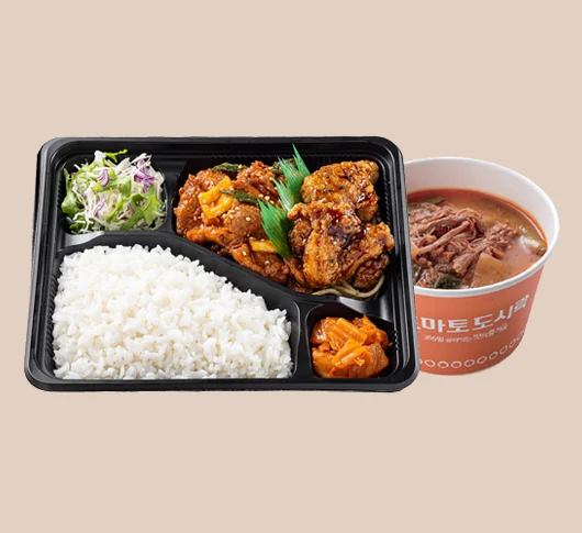 제육단짠간장치킨 육개장 정식